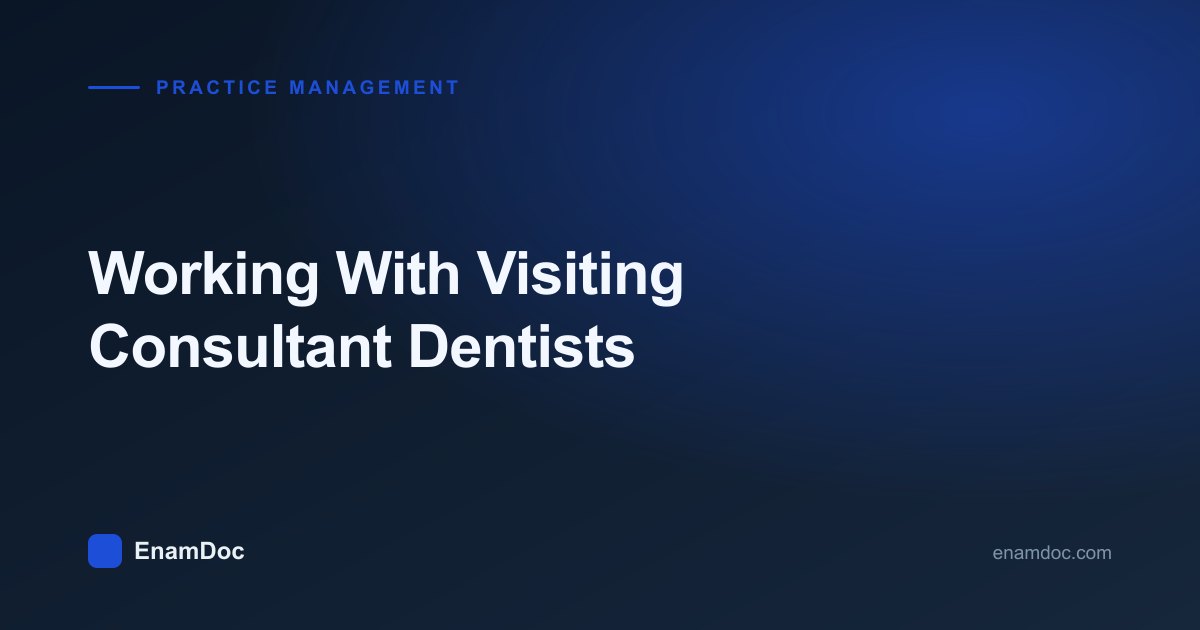 Visiting specialist dentist treating a patient at a partner clinic