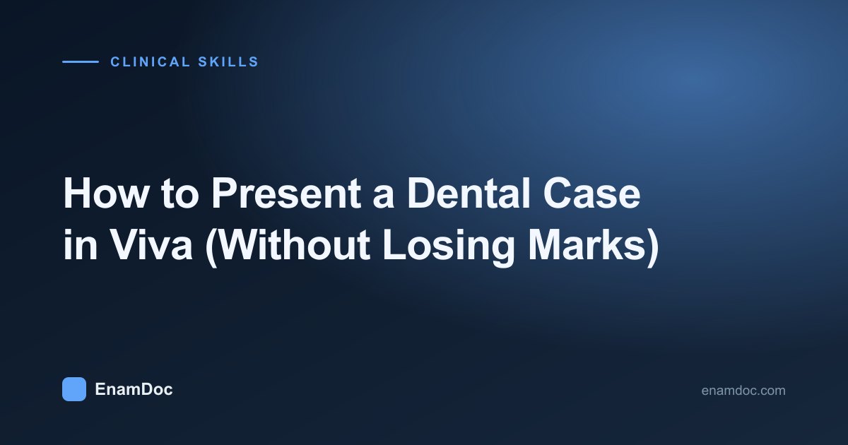 Dental student presenting a clinical case to an examiner