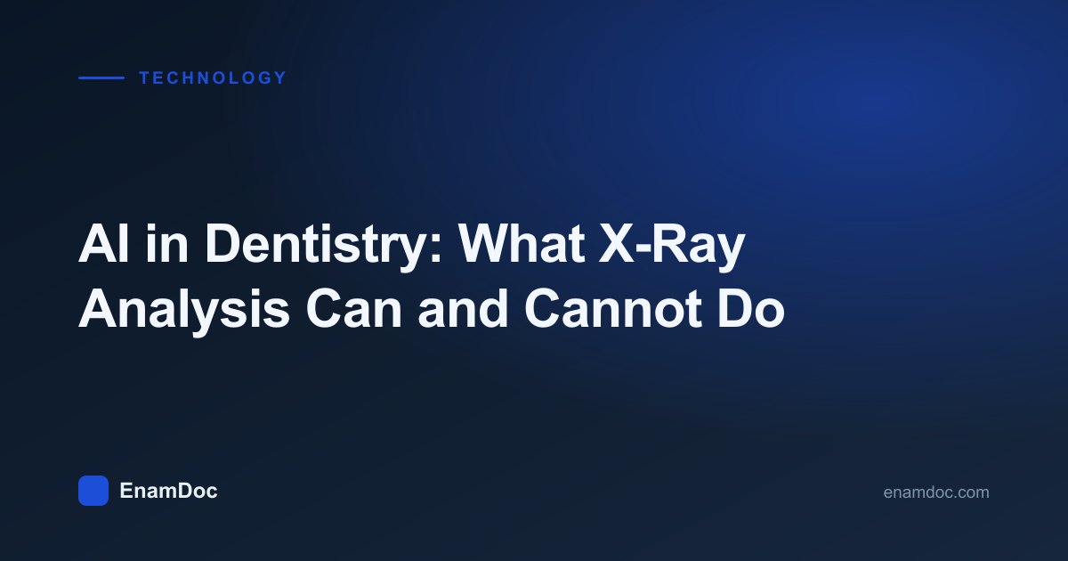 Dental radiograph with AI-generated detection overlays highlighting findings